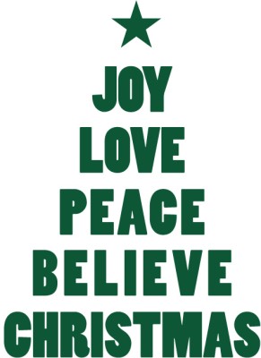 Joy, Love, Piece Χριστουγεννιάτικα Αυτοκόλλητα βιτρίνας 70 x 50 cm (13313)