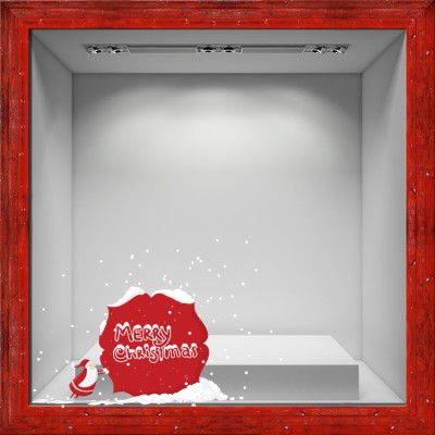 Merry Christmas Santa Χριστουγεννιάτικα Αυτοκόλλητα βιτρίνας 51 x 75 cm (6155)