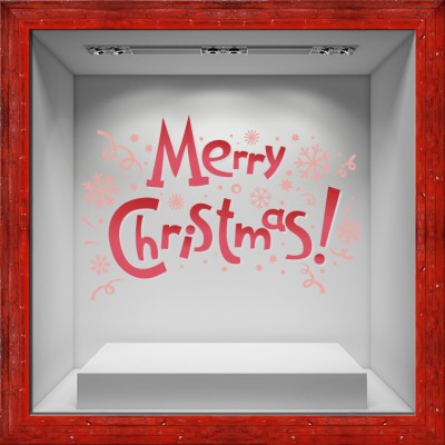 Merry Christmas!! Χριστουγεννιάτικα Αυτοκόλλητα βιτρίνας 38 x 58 cm (6274)