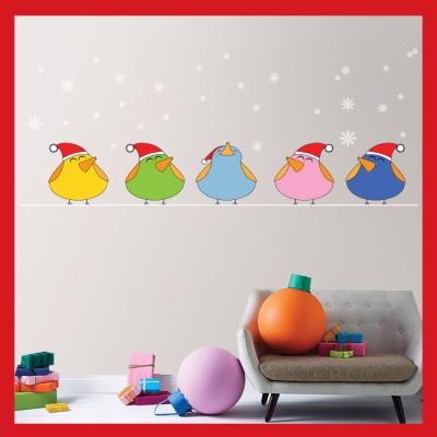 Πιγκουίνοι Χριστουγεννιάτικα Αυτοκόλλητα βιτρίνας 39 x 90 cm (6623)