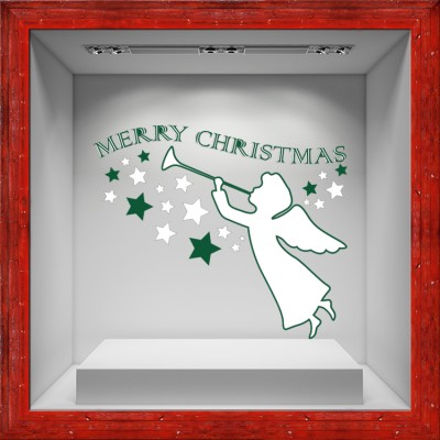 Άγγελος Χριστουγεννιάτικα Αυτοκόλλητα βιτρίνας 42 x 50 cm (13321)