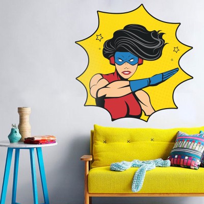Slap woman superhero Κόμικς Αυτοκόλλητα τοίχου 70 x 70 cm (39847)