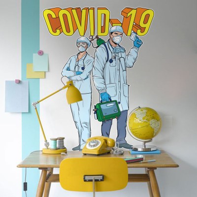 Γιατροί ήρωες Κόμικς Αυτοκόλλητα τοίχου 100 x 75 cm (39850)