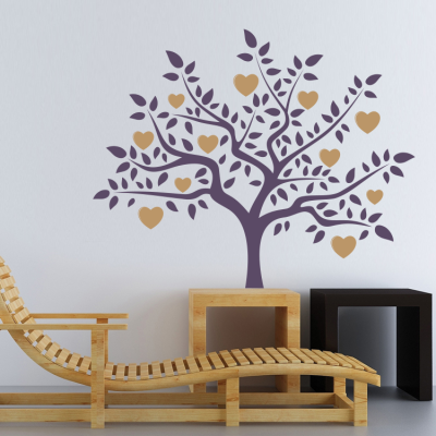 Δέντρο με καρδούλες Δέντρα – Λουλούδια Αυτοκόλλητα τοίχου 41 x 50 cm (3109)