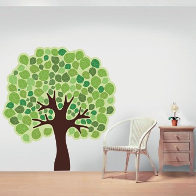 Πράσινο δέντρο Δέντρα – Λουλούδια Αυτοκόλλητα τοίχου 77 x 70 cm (16394)
