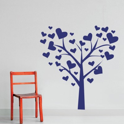 Δέντρο με φύλλα καρδιάς Δέντρα – Λουλούδια Αυτοκόλλητα τοίχου 48 x 45 cm (6874)