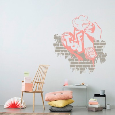 Αγάπη Street art Αυτοκόλλητα τοίχου 54 x 50 cm (434)
