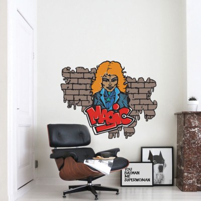 Γυναίκα Street art Αυτοκόλλητα τοίχου 41 x 51 cm