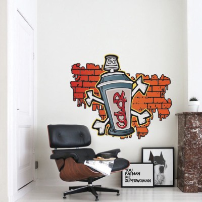 Color Σπρέι Street art Αυτοκόλλητα τοίχου 55 x 66 cm