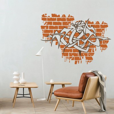 Γκράφιτι στο τούβλο Street art Αυτοκόλλητα τοίχου 37 x 50 cm (443)