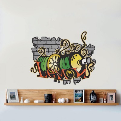 Lemon Γκράφιτι Street art Αυτοκόλλητα τοίχου 45 x 56 cm