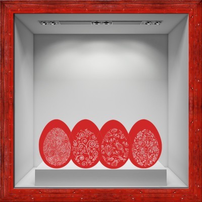 Πασχαλινά αυγά στη σειρά Πασχαλινά Αυτοκόλλητα βιτρίνας 38 x 90 cm (6983)