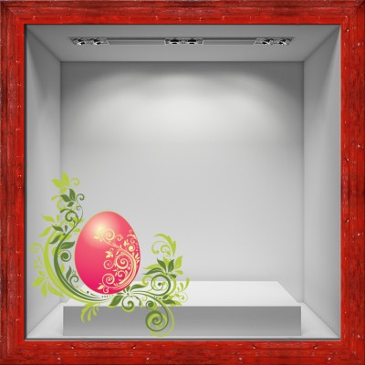 Πασχαλινό αβγό με Tribal Πασχαλινά Αυτοκόλλητα βιτρίνας 52 x 50 cm (13731)
