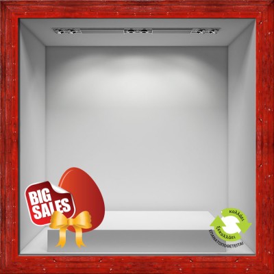 Big sales Big red Egg Πασχαλινά Αυτοκόλλητα βιτρίνας 45 x 45 cm (8636)