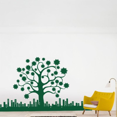 Πόλη και δέντρο Πόλεις Αυτοκόλλητα τοίχου 40 x 86 cm (5609)