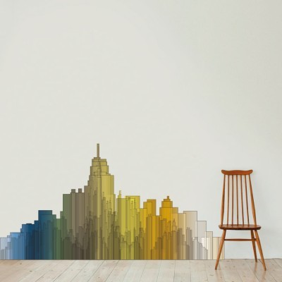 Πόλη με χρώματα Πόλεις Αυτοκόλλητα τοίχου 50 x 96 cm (5879)