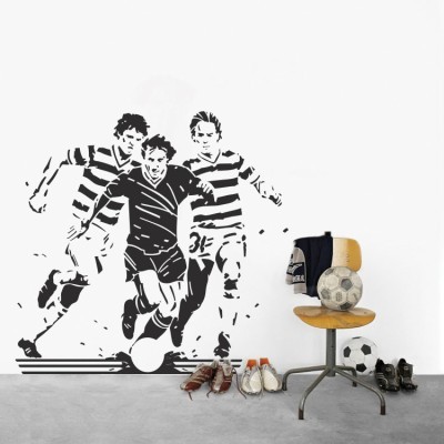 Ποδόσφαιρο με παίκτες Σπορ Αυτοκόλλητα τοίχου 80 x 83 cm (16310)