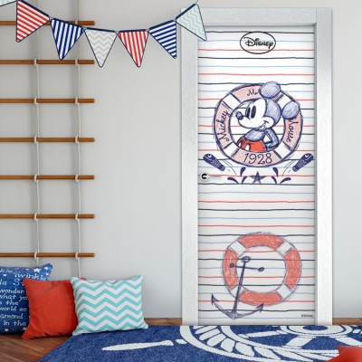 Navy Mickey Mouse Disney Αυτοκόλλητα πόρτας 60 x 170 cm (24892)