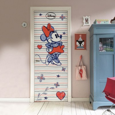 Η γλυκιά Minnie Mouse Disney Αυτοκόλλητα πόρτας 60 x 170 cm (24898)