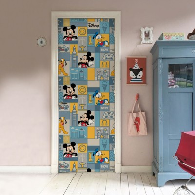 Ο Donald, o Mickey και ο Plouto! Disney Αυτοκόλλητα πόρτας 60 x 170 cm