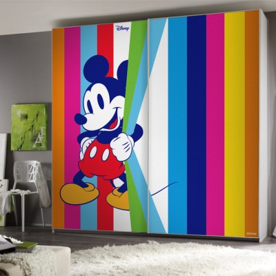 Πολύχρωμος, Μickey Mouse! Disney Αυτοκόλλητα ντουλάπας 65 x 185 cm (27149)