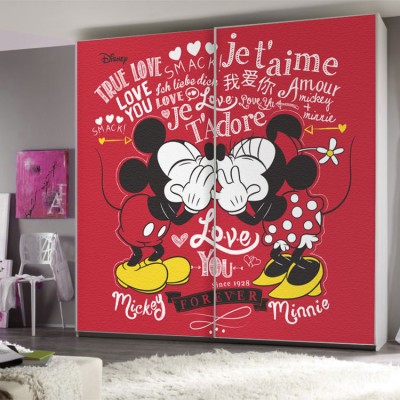 Mickey & Minnie forever in love Disney Αυτοκόλλητα ντουλάπας 65 x 185 cm (25593)