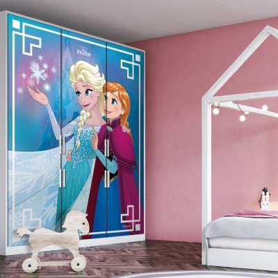 Χαρούμενες αδρεφές, Frozen Disney Αυτοκόλλητα ντουλάπας 65 x 185 cm (26263)