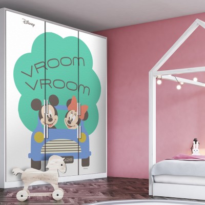 Vroom Vroom, Minnie & Mickey Mouse Disney Αυτοκόλλητα ντουλάπας 65 x 185 cm (26475)