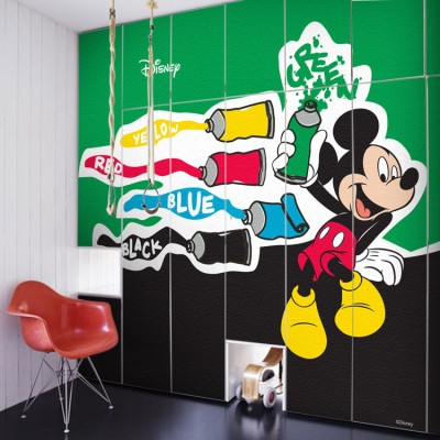 Ο Mickey με χρώματα ζωγραφικής! Disney Αυτοκόλλητα ντουλάπας 65 x 185 cm (25653)