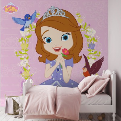 Σοφία περιτριγυρισμένη από πουλάκια ! Disney Ταπετσαρίες Τοίχου 100 x 100 cm