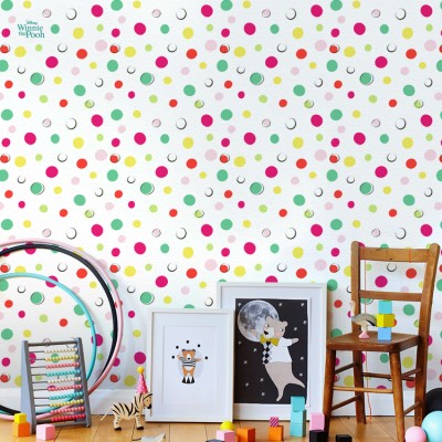 Polka dots, Winnie the Pooh Disney Ταπετσαρίες Τοίχου 100 x 100 cm (24158)