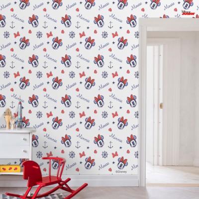Μοτίβο με την όμορφη φατσούλα της Minnie Mouse! Disney Ταπετσαρίες Τοίχου 100 x 100 cm