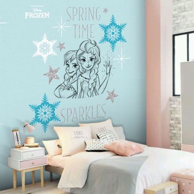 Spring time Sparkles, Frozen !! Disney Ταπετσαρίες Τοίχου 100 x 100 cm (23833)