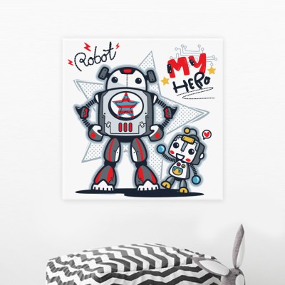 Το ρομπότ, ο ήρωάς μου Παιδικά Πίνακες σε καμβά 50 x 50 cm (35723)