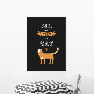 Το μόνο που χρειάζεσαι είναι μια γάτα Παιδικά Πίνακες σε καμβά 56 x 40 cm (35856)