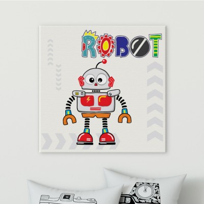 Ρομπότ Παιδικά Πίνακες σε καμβά 50 x 50 cm (35898)