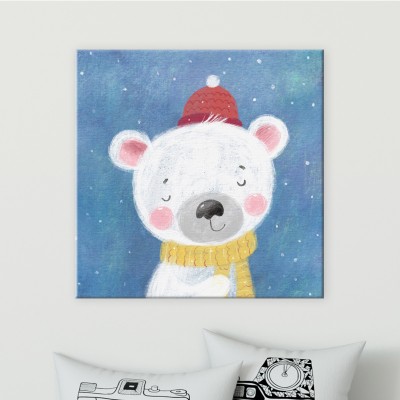 Πολικό αρκουδάκι Παιδικά Πίνακες σε καμβά 50 x 50 cm (35899)