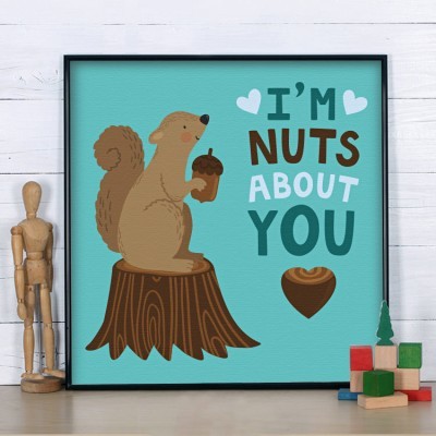 Σκιουράκι Παιδικά Πίνακες σε καμβά 50 x 50 cm