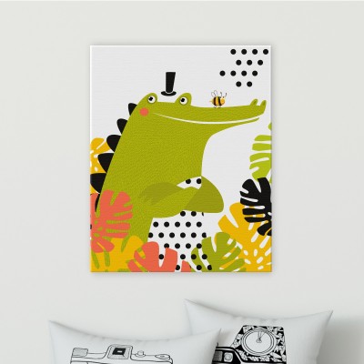 Κροκόδειλος Παιδικά Πίνακες σε καμβά 65 x 53 cm