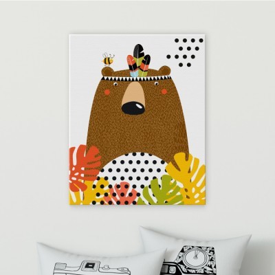 Αρκούδα Παιδικά Πίνακες σε καμβά 63 x 51 cm (35890)