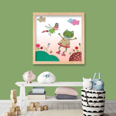 Νεράιδα και βατραχάκι Παιδικά Πίνακες σε καμβά 50 x 50 cm (35416)