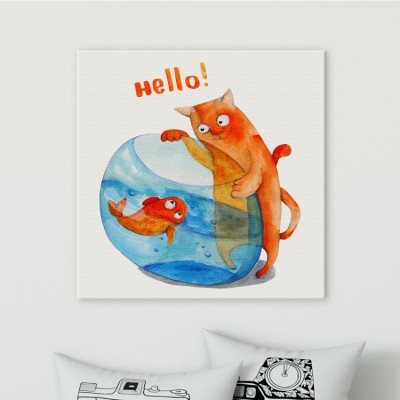 Γεια! Παιδικά Πίνακες σε καμβά 50 x 50 cm