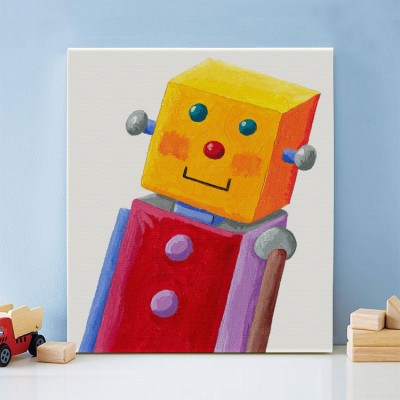 Ρομποτάκι Παιδικά Πίνακες σε καμβά 59 x 53 cm (35544)