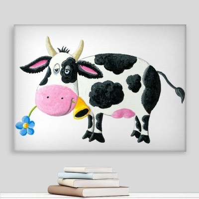 Χαριτωμένη αγελαδίτσα Παιδικά Πίνακες σε καμβά 39 x 60 cm (35551)