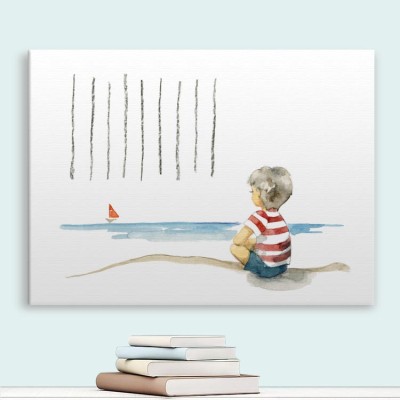 Αγοράκι στη θάλασσα Παιδικά Πίνακες σε καμβά 42 x 60 cm (35554)