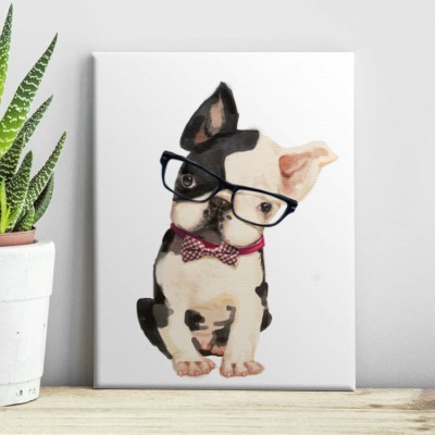 Σκυλάκι με γυαλιά Παιδικά Πίνακες σε καμβά 72 x 53 cm (35555)