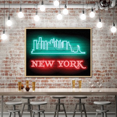 New York Vector Graphic Πόλεις – Ταξίδια Πίνακες σε καμβά 45 x 60 cm (38026)