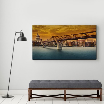 Η γέφυρα του Λονδίνου το σούρουπο Πόλεις – Ταξίδια Πίνακες σε καμβά 36 x 70 cm (12765)