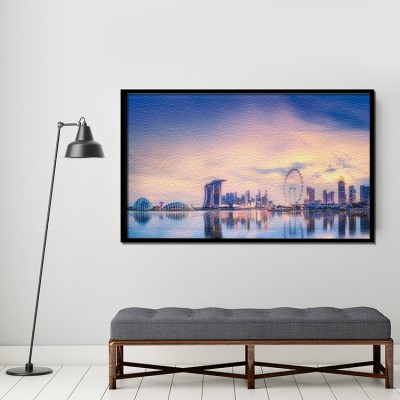 Singapure Skyline Πόλεις – Ταξίδια Πίνακες σε καμβά 35 x 60 cm