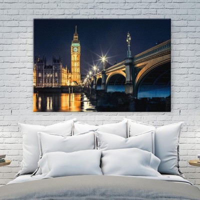 Big Ben και γέφυρα του Λονδίνου Πόλεις – Ταξίδια Πίνακες σε καμβά 41 x 61 cm (15461)